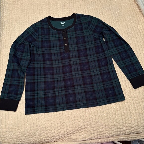 Lands End Waffle Henley Sleep Shirt   Size: Large NWT - Picture 1 of 13